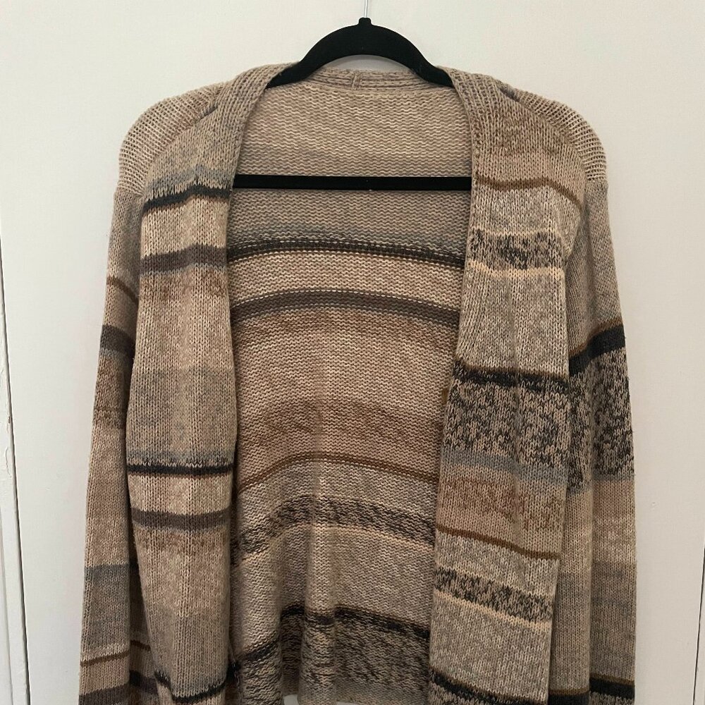 Oatmeal striped cozy cardigan